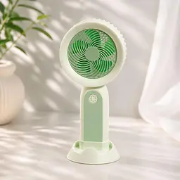Акумуляторний мінівентилятор Handheld Fan із підсвіткою, салатовий, настільний вентилятор із підсвіткою для телефона - мініатюра 4