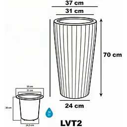 Вазон для квітів Serinova Lilium 16 л білий (40-LVT207204-200100) - мініатюра 3