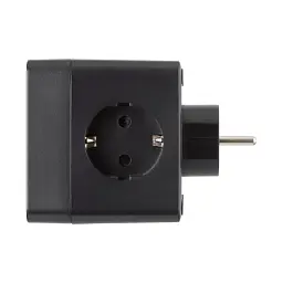 Мережевий адаптер 2E AD431 3xТипF, 16A, 2xUSB-A, 1x USB-C Чорний (2E-AD431BK) - мініатюра 3