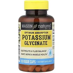 Калій гліцинат Mason Natural Optimum Absorption Potassium Glycinate 90 вегетаріанських капсул