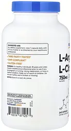 Амінокислоти L-Аргінін + L-Цитрулін, 240 капсул Nutricost - мініатюра 2