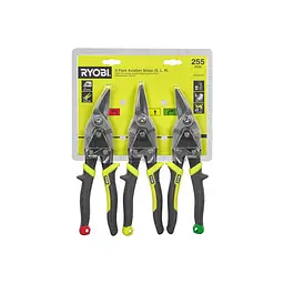 Ножиці по металу (набір 3шт) RYOBI (ліві, праві, прямі)