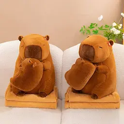 М'яка іграшка з пледом Капібара 21555 45 см 100х170+-5 см коричнева