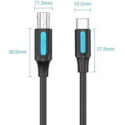 Кабель USB 2.0 Type-C M - USB BM, 2.0 м 2.4А Printer cable Vention - миниатюра 4