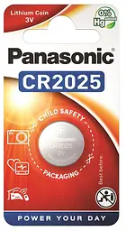 Батарейка Panasonic CR-2025EL/1B літієва CR2025 блістер 1 шт.