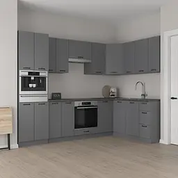 Кухня кутова Ніко 170 х 280 см Idea Антрацит зі стільницею 28 мм лак