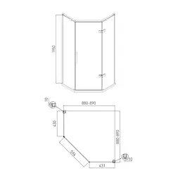 Душова кабіна Volle Nemo 90x90 (без піддону) 10-22-170Rglass - мініатюра 2
