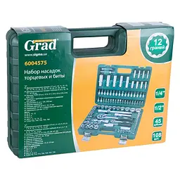 Набір насадок торцевих і біт Grad 1/4", 1/2" 108 шт (12 граней) (TR6004575) - мініатюра 6