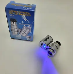 Кишеньковий мікроскоп лупа 60x кратність з LED та ультрафіолетовим підсвічуванням Elite MG 9882 - мініатюра 8