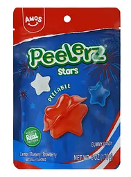 Жувальні цукерки Amos Peelerz Stars 170г