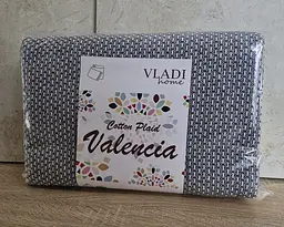 Плед-покривало бавовняне Vladi Валенсія BOUCLE біло-димчасте 200х220 - мініатюра 6