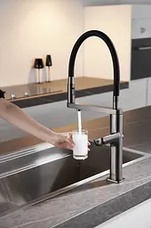 Змішувач для кухні сенсорний з підключенням до фільтру води Nett AG-43 графітовий - мініатюра 4