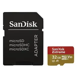 Карта пам'яті SanDisk 32GB microSDHC V30 A1 UHS-I U3 4K Extreme (SDSQXAF-032G-GN6MA) - мініатюра 1
