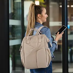 Рюкзак для мами Babyono Modern Style бежевий з матрасиком для пеленання 40x27x19 см (1649/02) - мініатюра 11