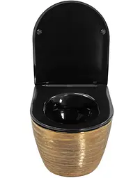 Підвісний унітаз Rea Carlo Flat brushed gold black REA-C3300, Золотий - мініатюра 4