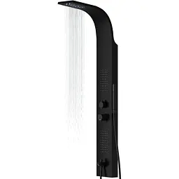 Душова панель Corsan Festo black LED з виливом S046MBLLEDW, Чорний матовий