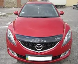 Дефлектор капоту мухобійка для Mazda 6 2008-2012 Євро Кріплення (Vip Tuning) - мініатюра 2