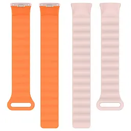 Ремінець Dual-color Magnetic для Xiaomi Mi Band 9/8/10 Light Pink / Orange - мініатюра 4