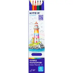 Олівці кольорові Kite Classic 6 шт. (K-050) - мініатюра 2