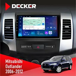 Штатна магнітола Mitsubishi Outlander XL 2006-2012 AMP Decker D9-007 4x64 DSP 360 4G Decker (НФ-00003745)