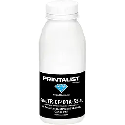 Тонер HP CLJ Pro M252/M452, Canon 045, 50г Cyan Printalist (TR-CF401A-55-PL)