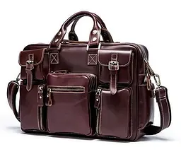 Дорожня сумка-портфель 14776 Vintage Vintage бордова - мініатюра 2