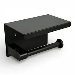 Тримач туалетного паперу Primo TP03 металевий з полицею - Black