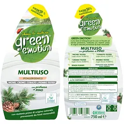 Гіпоалергенний миючий засіб для миття вікон, дзеркал, скла Green Emotion Multiuso 750 мл - мініатюра 2