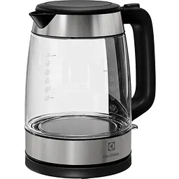 Електрочайник Electrolux 1.7 л Strix скло чорний+нержавіюча сталь