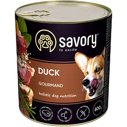 Вологий корм Savory для дорослих собак усіх порід з качкою 800 г