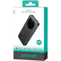 Універсальна мобільна батарея Joyroom 10000mAh 12W 2xUSB-A USB-C In/Out Black (JR-PBF12) (6956116713256)
