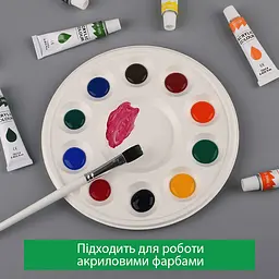 Палітра SINOART, бамбукова, біорозкладна, діаметр 18,7 см, 10 лунок, 10 шт в упаковці - мініатюра 9