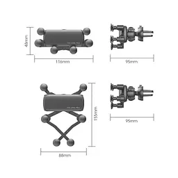 Універсальний автотримач Essager Tourist Gravity Car Mount Phone Holder Black (EZJZL-TR01) - мініатюра 2