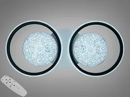 Люстра LED кільця біла чорна 58W димер 2+2