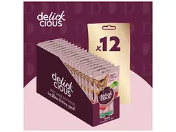 Ласощі для котів Delickcious Тунець з додаванням алое 4 х 15 г (4820269141605) - мініатюра 5