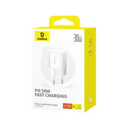 Мережевий зарядний пристрій Baseus GaN5S Fast Charger 1C 30W EU Moon білий - мініатюра 2