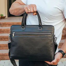 Шкіряна чоловіча сумка для документів та ноутбука чорна Tiding Bag NV23712 37 см - мініатюра 9