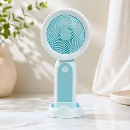 Вентилятор Handheld Fan на акумуляторі з підсвіткою, блакитний, портативний вентилятор із підсвіткою для телефона - мініатюра 4