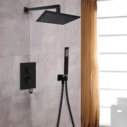 Верхній душ Paffoni Syncro Quadro 300x300xh8 мм із тримачем 400 мм black matt ZSOF078NO + ZSOF063NO, Чорний матовий - мініатюра 11
