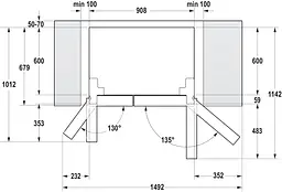 Холодильник Gorenje SBS 179x68x91см 2 двері Х-368 л М-167 л A++ NF Plus Інвертор диспенсер дисплей чорний (NRS9EVB) - мініатюра 9