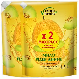 Рідке мило Energy of Vitamins Duo-Pack Диня 3 л (2 упаковки по 1.5 л)