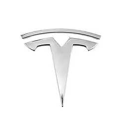 Емблема Tesla Хром 87 мм Пластик на скотче (Завод) - мініатюра 2