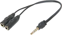 Перехідник Audio Jack TRRS M 2xF (Audio+MIC) Headset Jack Defender - мініатюра 2