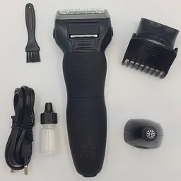 Акумуляторна машинка для стрижки волосся та бороди 3 в 1 тример бритва Gemei GM-595 - мініатюра 7