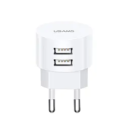 МЗП USAMS T20 Dual USB Round Travel Charger (EU) Білий