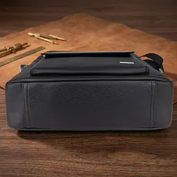 Чоловіча шкіряна сумка Tony Perotti New Contatto 9058G-26 (90424) Чорна - мініатюра 9