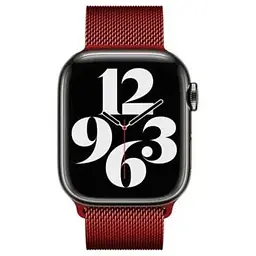 Металевий ремінець CasePro Milanese Loop Red для Apple Watch 45mm/44mm/42mm - мініатюра 3