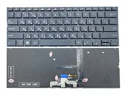 Клавіатура для ASUS ZenBook UX433, UX433FA, UX433FAC, UX433FN, UX433FQ (UA Black без рамки з підсвічуванням). Оригінал