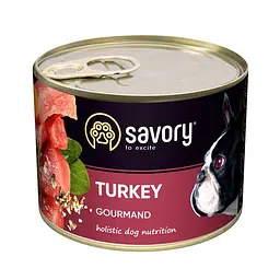 Вологий корм SAVORY повнораціонний для дорослих собак усіх порід з індичкою, 200 г (арт.30501)