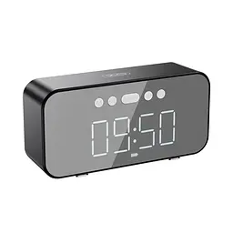 Бездротова Bluetooth колонка годинник XO F41 FM TF-карта (Чорний) - мініатюра 4